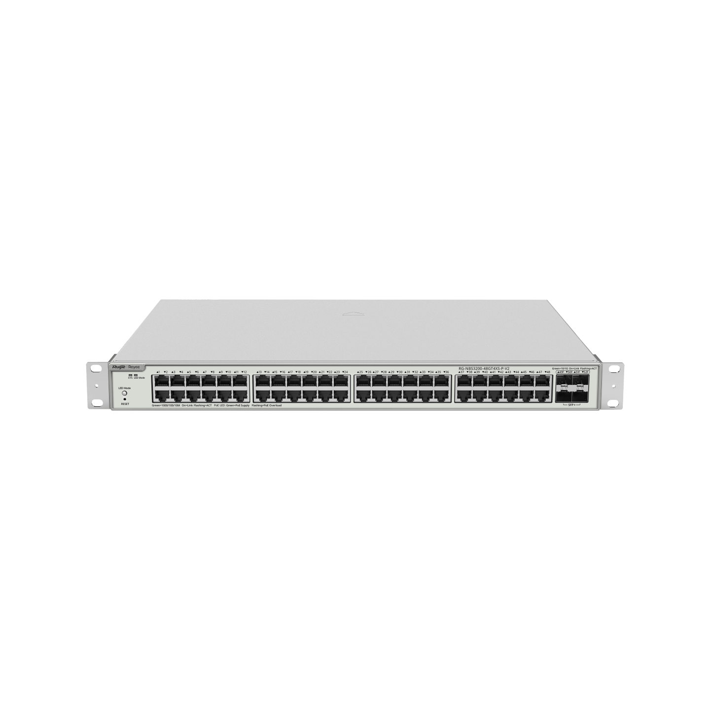 RG-NBS3200-48GT4XS-P-V2, Switch PoE gerenciado na nuvem de Canada 2+ com 48 portas Gigabit e 4 uplinks de 10G
